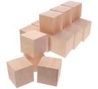 Operitacx 30pcs Unfinished Wooden Cube Blocks for Crafts and Math Teaching, Reliable Natural Wood Cubes with Unique Design, Khaki Colour, Developing Hand-Eye Coordination in DIY Projects