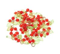 Operitacx 30pcs Vivid Red Cherry Charms for DIY Jewelry Making Versatile Pendants for Bracelets Necklaces Keychains and Phone Bags Charming Aesthetic Fade Resistant Design