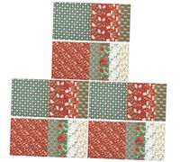 Operitacx 30sheets DIY Quilting Fabric Sheets Christmas Cotton Squares in Xmas Patterns Multi-Purpose for Crafting Home Decor