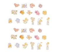 Operitacx 30sheets Vintage Plants Stickers for Scrapbooking Removable Decals Decorative Plant Pattern Decals for Journaling Crafts Easy Peel Stick Pet Material
