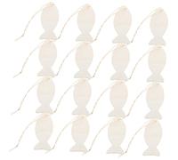 Operitacx 32pcs Unfinished Fish Wood Slices DIY Craft Charms for Painting Staining Drawing Animal Wood Cutouts for Creative Handmade Decorations and Home Projects