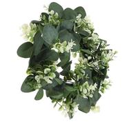 Operitacx 33cm Artificial Eucalyptus Wreath Greenery Farmhouse Decor for Front Door and Wall, Decorative Pe and Cloth Material with Lifelike Appearance, for Weddings and Parties