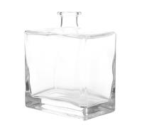 Operitacx 350ml Glass Water Plant Vase Square Flat Aromatherapy Jar Wide Mouth Simple Elegant Style for Ornament Fragrance Release