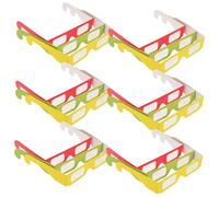 Operitacx 36pcs Glasses Lightweight Paper Eyewear with Prism Lenses for Party Favors Music Festivals Outdoor Light Shows Holiday Celebrations Red Green Yellow Each