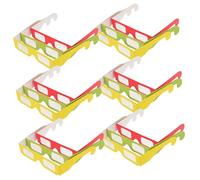 Operitacx 36pcs Paper Glasses Lightweight High Transparency Lenses for Party Favors Music Festivals Light Shows Supplies Red Green Yellow Each