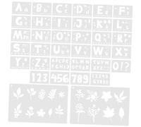 Operitacx 36pcs Pet Plastic Alphabet Number Stencils Reusable Painting Templates for DIY Craft Projects Journals Cards Notebooks with Smooth Clean Surface