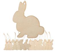Operitacx 36Pcs Wooden Bunny Cutouts Unfinished Wood Cutouts to Paint Rabbit Wood Slices for Easter Crafts Easter Spring Decorations