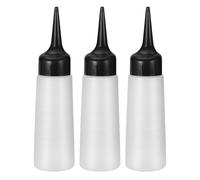 Operitacx 3pcs 150ml Hair Oil Applicator Bottle, Empty Hair Dye Squeeze Bottle with Nozzle, Samll Refillable Scalp Oil Applicator for Root Comb Salon, Size S
