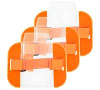 Operitacx 3pcs Adjustable Orange Arm Badge Holders with Shoulder Strap, Sturdy Protective Id Card Sleeve for Security, Staff, and Emergency Workers on Duty