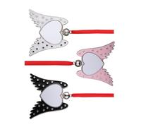 Operitacx 3pcs Alloy Heat Transfer Angel Wing Hanging Ornaments with Highly Smooth Polishing, Christmas Themed Design, Gift for Family and Friends Or Photography Props Random Color