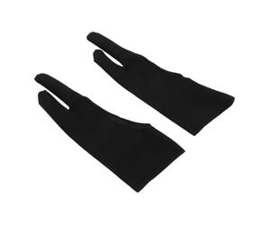 Operitacx 3pcs Artist Drawing Gloves for Students, Two Finger Lightweight Fabric Gloves Wear Resistance and Anti-fouling Features, for Digital Drawing and Tablet Use