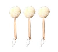 Operitacx 3pcs Bath Ball Brush Shower Bath Puff Scrubber 13.98x5.31x3.15 Inch Comfortable Ergonomic Design Nylon Wood for Home Bathroom Use