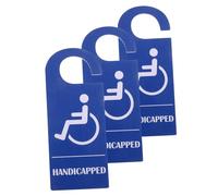 Operitacx 3pcs Blue PVC Handicap Parking Sign Disabled Permit Placard with Wheelchair Symbol for Cars Trucks Easy Hang Handicap Parking Tag for Accessible