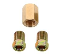 Operitacx 3pcs Brass Brake Line Fittings Kit with 3/8-24 Thread Professional Design Sturdy Copper Nickel Oil Pipe Joints for Brake System Repair