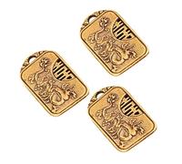 Operitacx 3pcs Brass Chinese Dragon Key Chain Pendants Traditional Double Happiness Decorative Key Rings Small Lightweight Retro Style Handcrafted Accessories