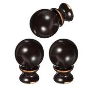 Operitacx 3pcs Coffee Color Metal Ball Lamp Shade Finials with 0.5cm Threaded Screw Decorative Round Lamp Topper Caps