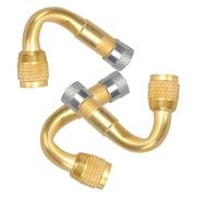 Operitacx 3pcs Copper Tire Stem Extension Adaptors 45 Degree Angle Valve Extensions for Car and Trailer Tire Inflation Multi-purpose Golden Valve Extenders