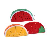 Operitacx 3pcs Fruit Shaped Small Coin Purses for Women Lightweight Polyester Change Pouch with Zipper Multi-Functional Storage Cute Tiny Pouch for Party Favour or Daily Use