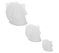 Operitacx 3pcs Halloween Skull Silicone Molds for Resin Casting Soap Wax Clay Skeleton Candle Moulds for Spooky Home Decor and DIY Crafting