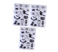 Operitacx 3pcs Halloween Transparent Silicone Stamps Set for DIY Scrapbook Crafts Flexible Safe Material with Creative Themed Patterns Suitable for Handcraft and Parent Activities