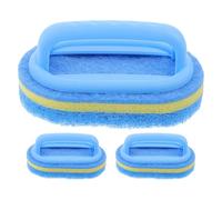 Operitacx 3pcs Handheld Blue Sponge Cleaning Brushes for Kitchen and Bathroom, Multi-Function Bathtub and Tile Cleaning Tool Set