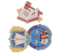 Operitacx 3pcs Legal Themed Brooch Set Featuring Alloy Justice Scale, Gavel, and Law Book Pins with Quality Craftsmanship and Stylish Decoration for Lawyers and Attorneys during Law Related