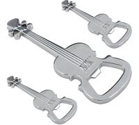 Operitacx 3pcs Metal Guitar Bottle Openers Key Chain Set, Portable and Simple Structure Manual Bottles Opener, Unique Musical Instruments Design, for Club Or Fishing Use