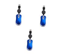 Operitacx 3pcs Mini Wired USB Mouse for Computer and Notebook Optical Precision Telescopic Retractable Cable Comfortable Grip for Home and Office Use Compatible with Windows Xp Vista