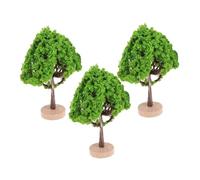 Operitacx 3pcs Miniature Street Trees with Base for DIY Diorama Model Scenery Realistic Plastic and Wood Architectural Landscape Trees for Train Layouts Home Office Decoration