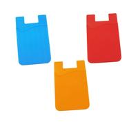 Operitacx 3pcs Mobile Phone Card Holder Wallet Slim Self Adhesive Silicone Stick for Smartphones Credit Id Wallet Case Pouch Pocket Random Color