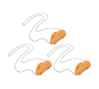 Operitacx 3pcs Novelty Imitation Fried Chicken Wings Pendant Necklace Set for Men Women, Featuring Lifelike Food Simulation and Comfortable Wear, for Festival Events and Parties