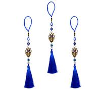 Operitacx 3pcs Owl Decorative Pendant Tassel Ornaments Tassel Pendant for Home Decor Car Ornaments Blue Eyes and Antique Bronze Finish DIY Crafting Supplies for Owl Christmas Decorations