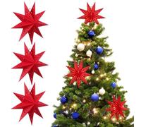 Operitacx 3Pcs Paper Star Lamp Shades Christmas Hanging Lantern Covers 13.8 Inch Nine Pointed Pendant Decorations for Festive Home Party Ambience