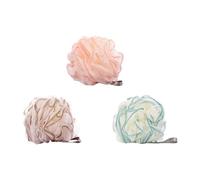 Operitacx 3pcs Pe Bath Sponges Hanging Bathroom Loofahs with Rope, Body Shower Scrubbers in Green, Pink, and Brown for Exfoliating and Foaming Bathing Accessories Random Style