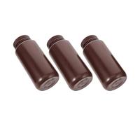 Operitacx 3pcs Plastic Empty Medicine Bottles Caps Reagent Bottles for Laboratory Sample Storage Refillable Chemical