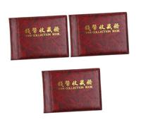 Operitacx 3pcs Portable Coin Collecting Album Rosy Cover Pu Material for Coin Collections