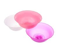 Operitacx 3Pcs Portable Round Plastic Face Wash Bowls for Facial and Hand Cleansing in Beauty Spa and Home Use with Comfortable Design in Pink Purple White