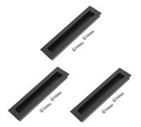 Operitacx 3pcs Recessed Hidden Door Pull Handle for Cabinets Flush Mount Sliding Furniture Grip with Smooth Surface Durable Space Saving Design for Wardrobe and Cupboard Replacement