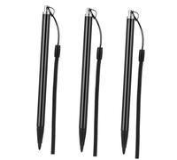 Operitacx 3pcs Resistive Stylus Pens with Anti-loss Spring Cord for Game Consoles and Touchscreen Tablets, Black Plastic, Smooth Control on Resistive Screens