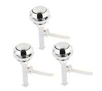 Operitacx 3pcs Round Toilet Tank Push Button Single Flush Replacement Durable Water Saving Flush Valve for Bathroom Cistern Easy Install Compact Design