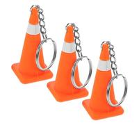 Operitacx 3pcs Silicone Mini Keychain Pendant Traffic Cone Theme Party Favor Mini Traffic Cone Key Ring Road for Adults Boys and Girls