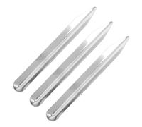 Operitacx 3pcs Stainless Steel Laboratory Mixing Scoop with Pointed End and Curved Shape for Scooping Powders and Small Gemstones in Labs and Classrooms