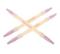 Operitacx 3pcs Stone Sanding Nail File Nail Cuticle Pusher 6.05x0.47x0.47in Double-Headed Plastic Pedicure Pen Surface Polishing Fine Polishing Professionals Care Salons