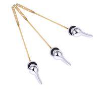 Operitacx 3pcs Toilet Flush Handle Lever Replacement Durable Rod Toilet Tank Repair Parts with Triple String Hanging Easy to Install for Home and Hotel Bathrooms