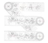 Operitacx 3Pcs Transparent Medical Goniometer Angle Ruler PVC Durable Hospital Accessory for Joint Limb Measurement Centimeter Scale Professional Flexion Tool