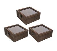Operitacx 3pcs Wood Specimen Display Case Shadow Box with Cover Versatile Application for Butterfly and Dried Flower Collection Decorative Collection Box for Personal Use at Home