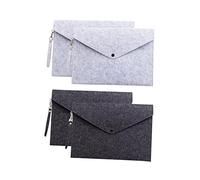 Operitacx 4 Pack A4 Felt File Folders Large Document Folder Holder Office with Snap Type Felt Envelopes Portable Utility Tote Bag