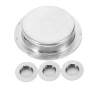 Operitacx 4 Pcs 65mm Round Stainless Steel Recessed Finger Flush Pull Handles for Sliding Barn Doors Cabinet Hardware Wardrobe Door Pulls with 201mm Mounting Hole