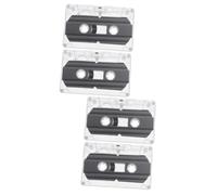 Operitacx 4 pcs Audio Cassette Tapes with Transparent Shell Low Noise Surface for Music Recording Teaching DIY Voice Blessings Retro Style