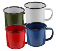 Operitacx 4 Pcs Enamel Mug Vintage Small Wine Cups Round Heat-Insulated Easy Cleaning Sturdy Drinkware for Home Kitchen Dining Random Color